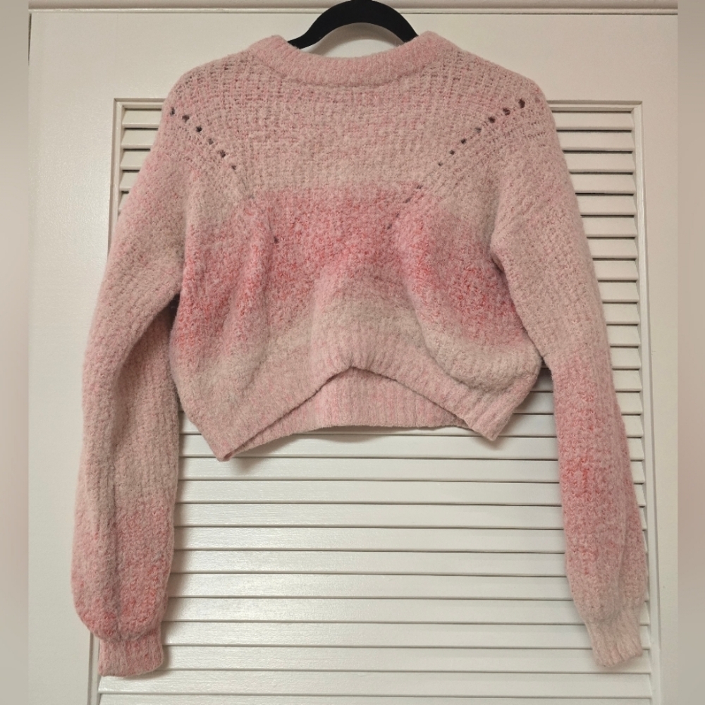 Wild Fable - Fuzzy Pink Cropped Long-Sleeve Sweater